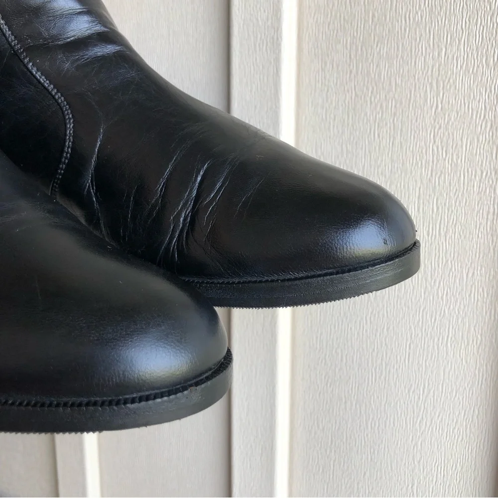 Bragano Cole Haan Made in Italy Leather Zipper Up Black‎ Leather Lined Boot 8